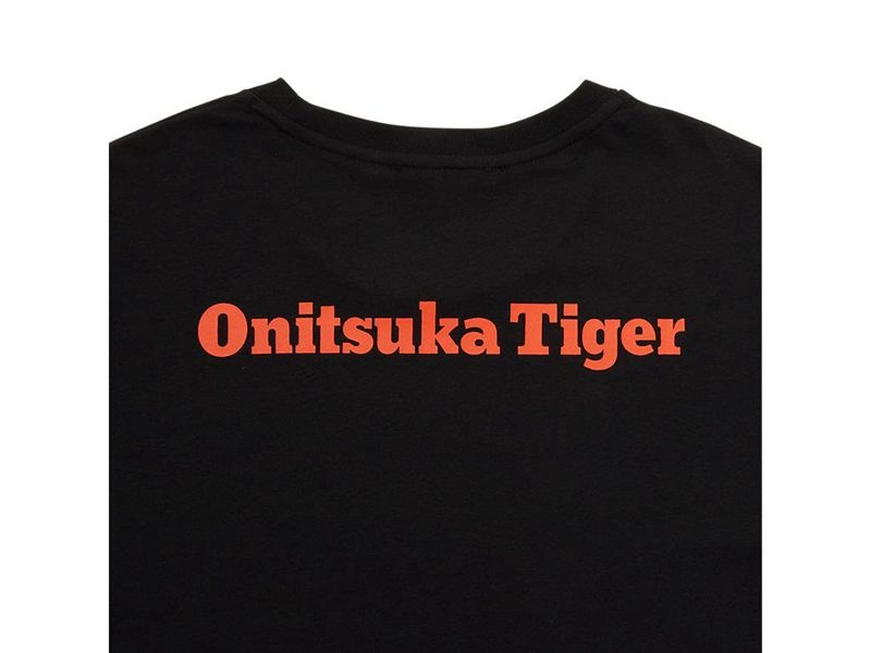 Women's Onitsuka Tiger Ss Graphic T Shirts Black | 3065-EGLIH