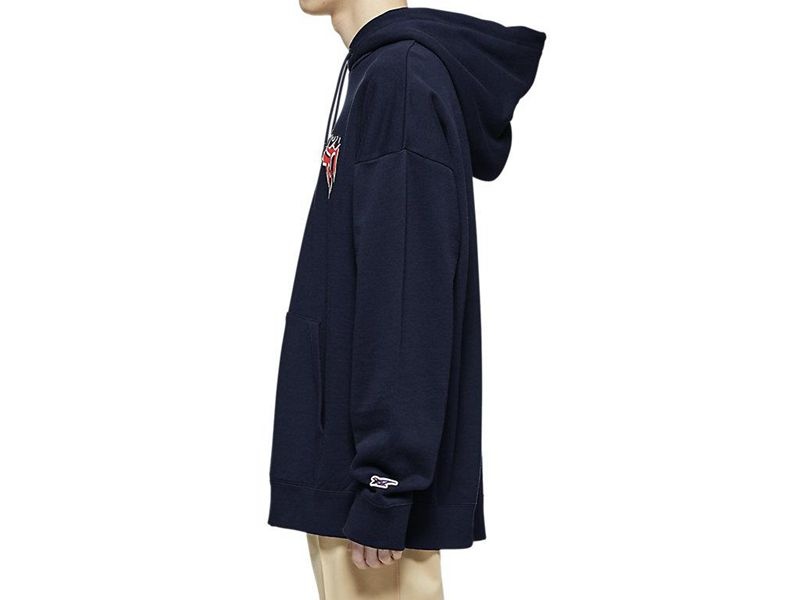 Women's Onitsuka Tiger Top Hoodie Navy | 7684-FVZRU