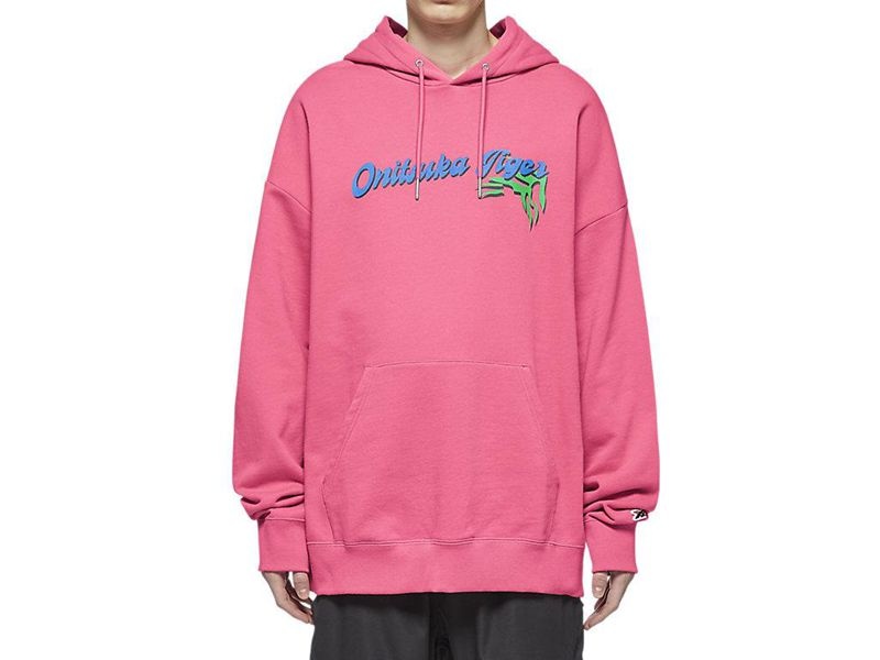 Women's Onitsuka Tiger Top Hoodie Pink | 7098-SAXTC