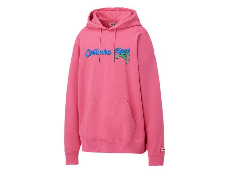 Women's Onitsuka Tiger Top Hoodie Pink | 7098-SAXTC