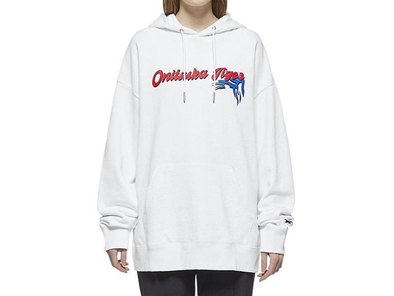 Women's Onitsuka Tiger Top Hoodie White | 1872-PEUIB