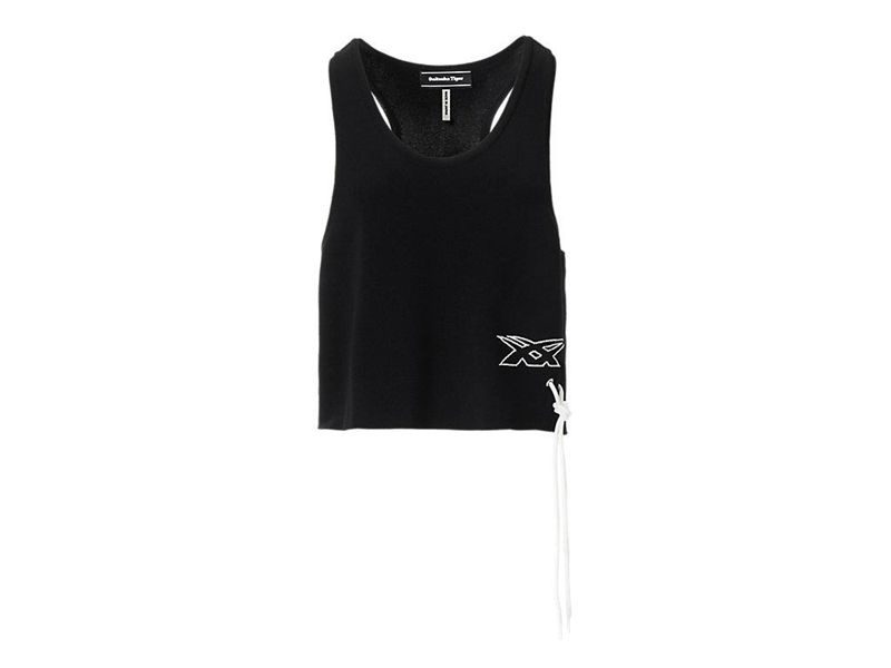 Women's Onitsuka Tiger Ws Knit Tank Top T Shirts Black | 4826-UXNAY