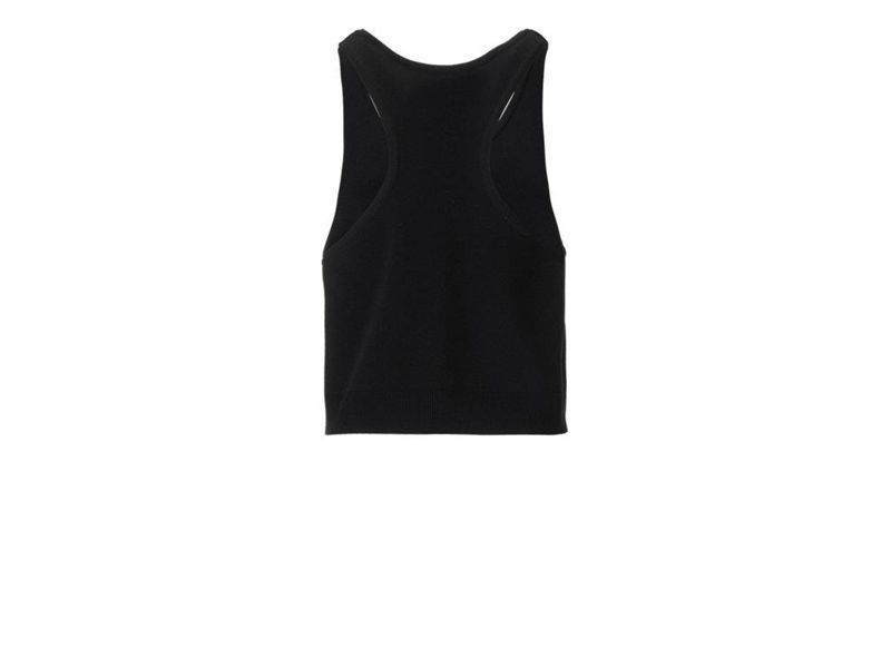 Women's Onitsuka Tiger Ws Knit Tank Top T Shirts Black | 4826-UXNAY