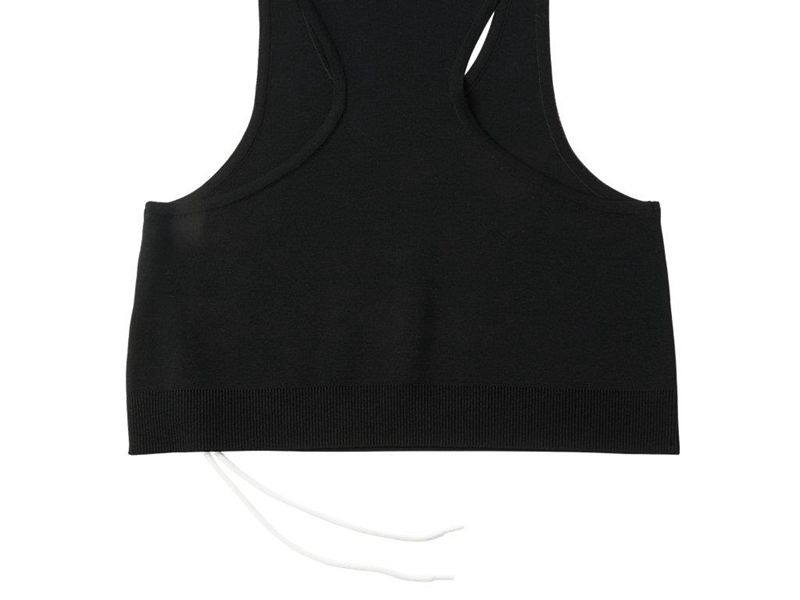 Women's Onitsuka Tiger Ws Knit Tank Top T Shirts Black | 4826-UXNAY