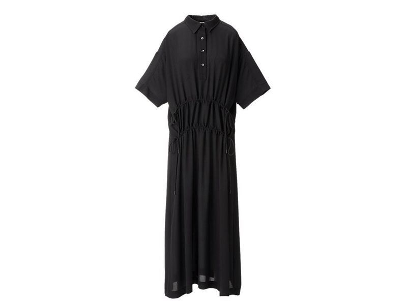 Women's Onitsuka Tiger Ws Long Dress Black | 6514-FEUOA