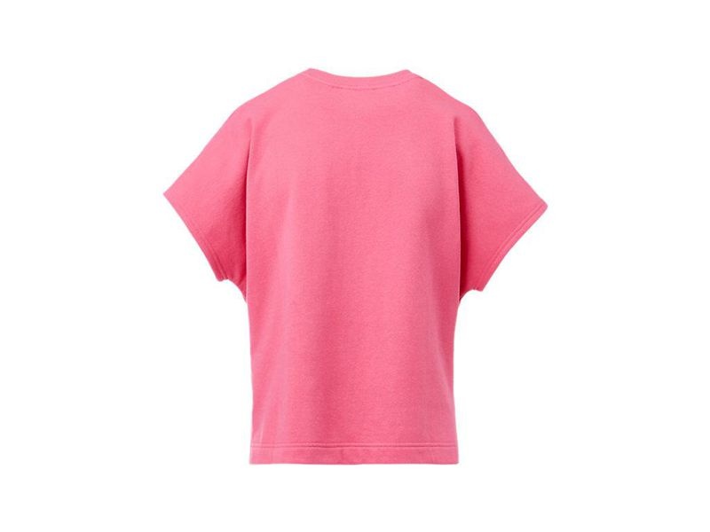 Women's Onitsuka Tiger Ws Short Sleeve Top T Shirts Pink | 8270-CGWLU