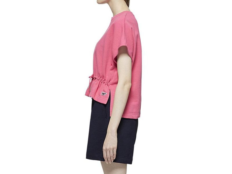 Women's Onitsuka Tiger Ws Short Sleeve Top T Shirts Pink | 8270-CGWLU