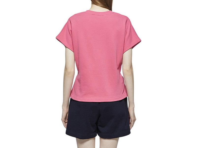 Women's Onitsuka Tiger Ws Short Sleeve Top T Shirts Pink | 8270-CGWLU