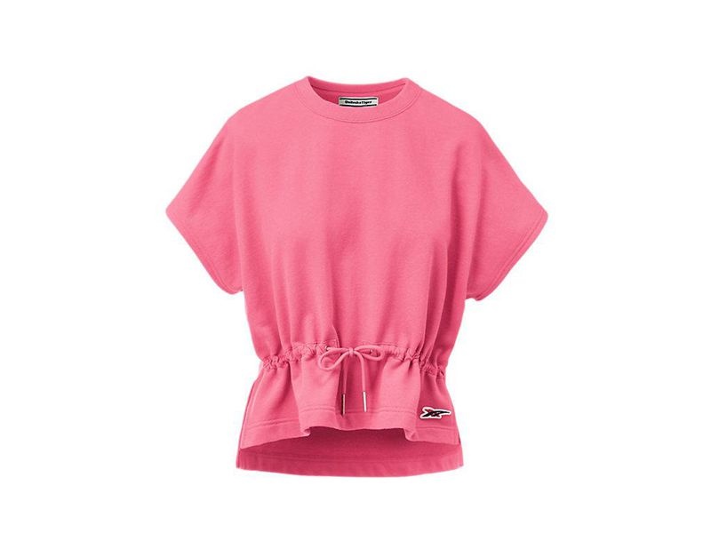 Women\'s Onitsuka Tiger Ws Short Sleeve Top T Shirts Pink | 8270-CGWLU